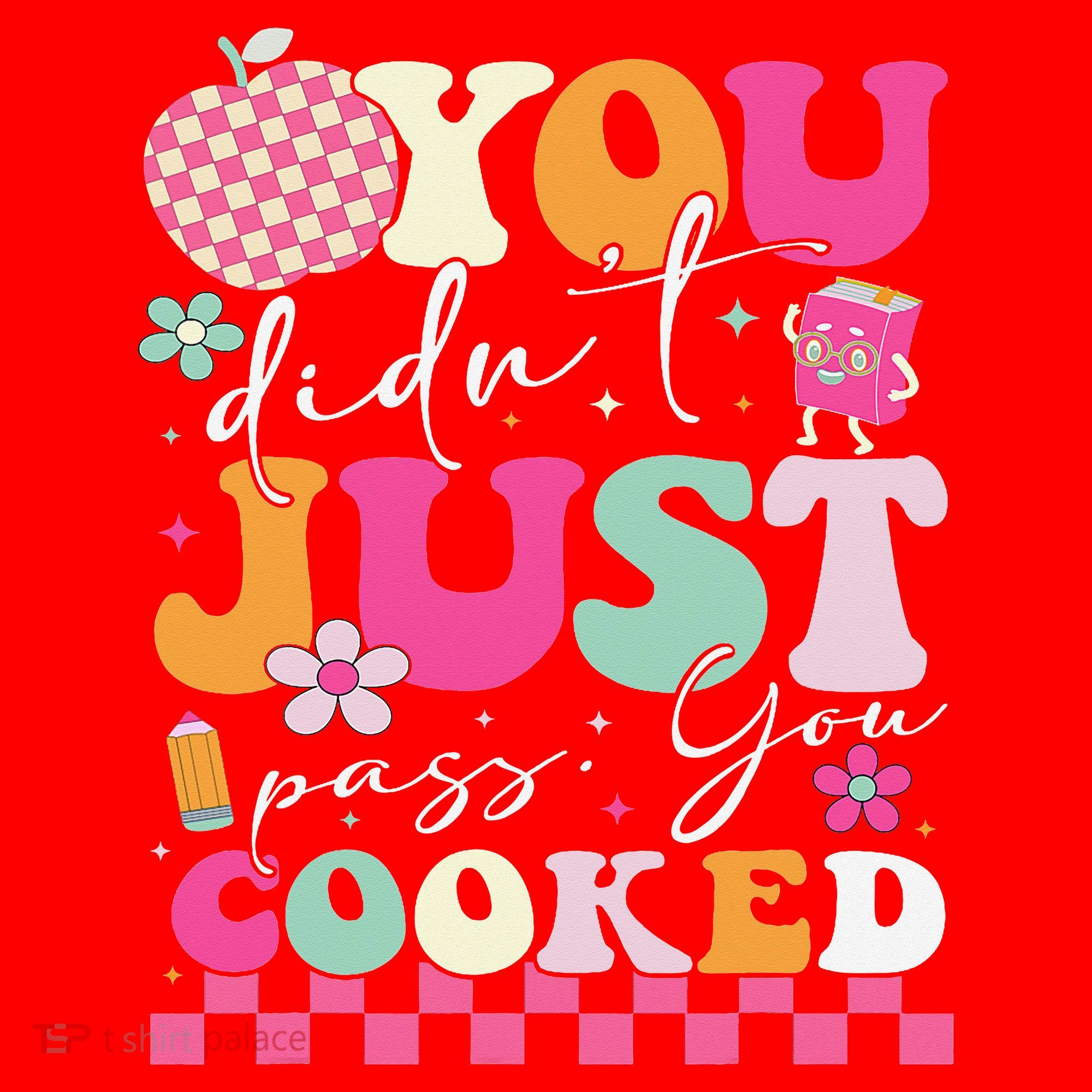 Funny Groovy You Didnt Just Pass You Cooked Teacher School Santa Hat