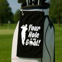 Funny Golfing Your Hole Is My Goal Golf Towel thumb 2