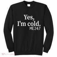 Funny Gift Yes I'm Cold Me 24 7 Always Cold Literally Freezing Funny Gift Sweatshirt thumb 0
