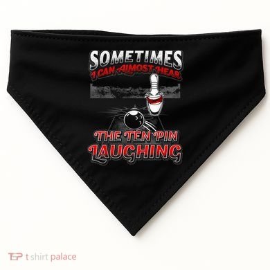 Funny Hear 10 Pin Laughing Gift Funny Bowling Gift USA-Made Doggie Bandana