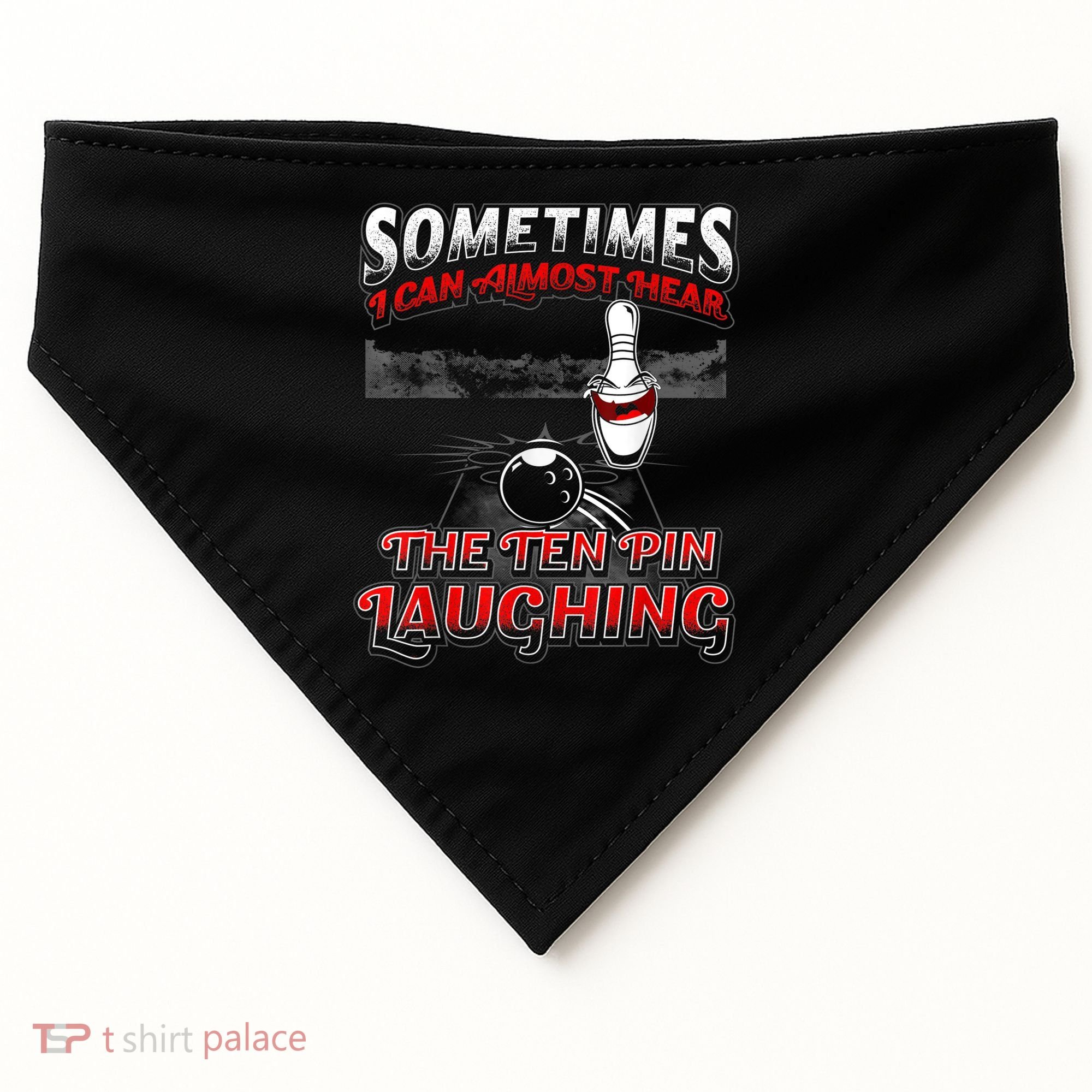 Funny Hear 10 Pin Laughing Gift Funny Bowling Gift USA-Made Doggie Bandana