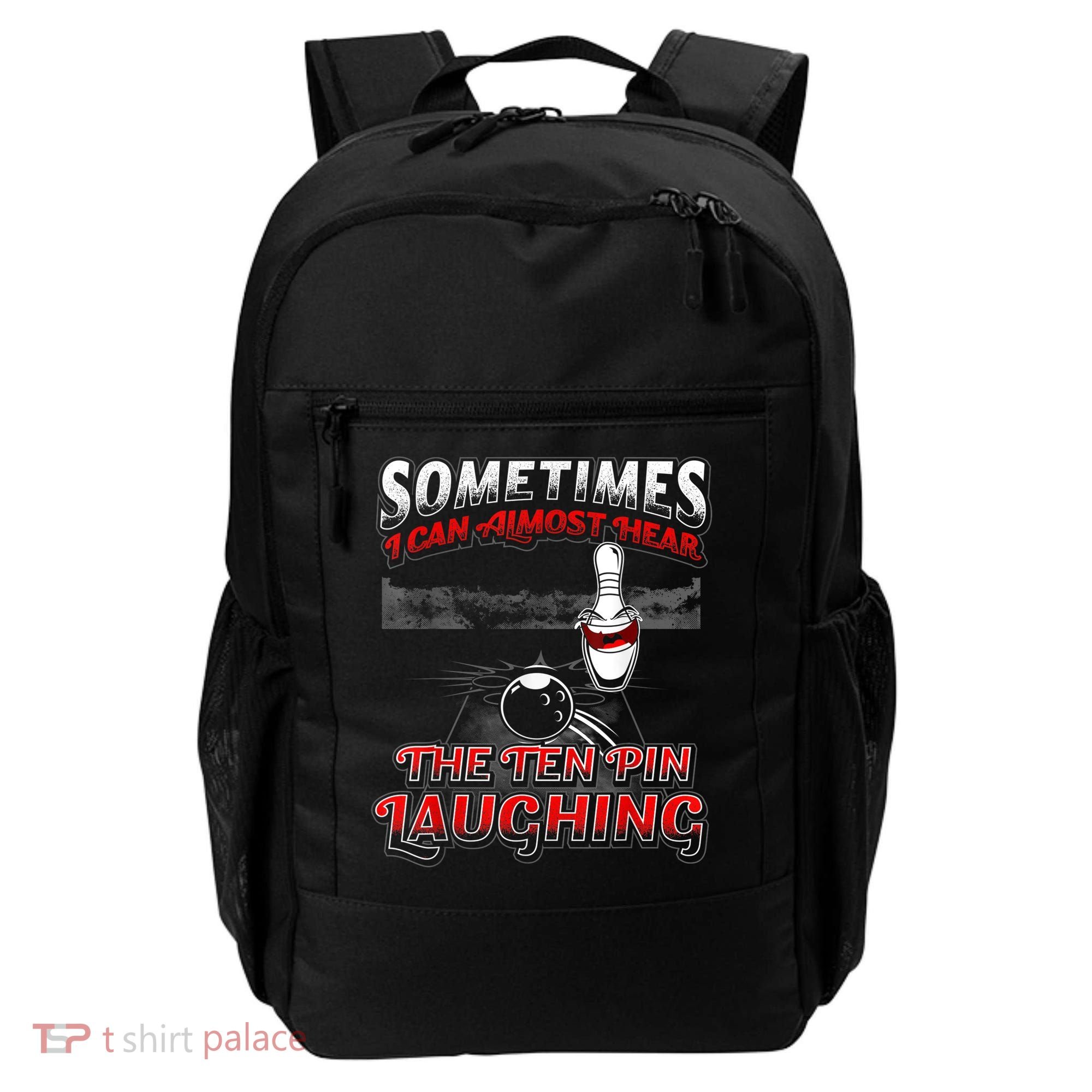 Funny Hear 10 Pin Laughing Gift Funny Bowling Gift Backpack