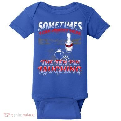 Funny Hear 10 Pin Laughing Gift Funny Bowling Gift Baby Bodysuit