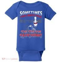 Funny Hear 10 Pin Laughing Gift Funny Bowling Gift Baby Bodysuit thumb 0
