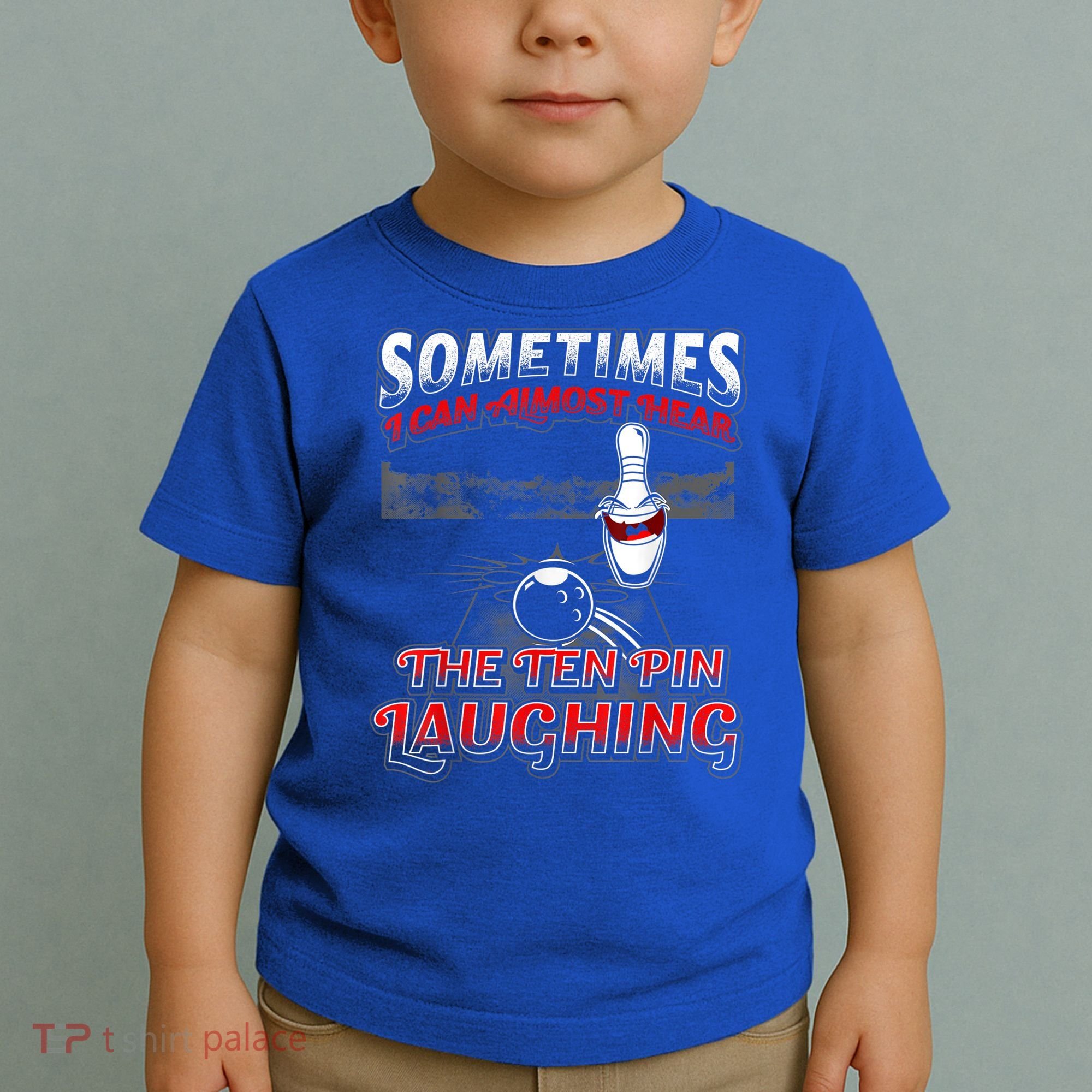 Funny Hear 10 Pin Laughing Gift Funny Bowling Gift Toddler T-Shirt