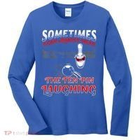 Funny Hear 10 Pin Laughing Gift Funny Bowling Gift Women's Long Sleeve Shirt thumb 0