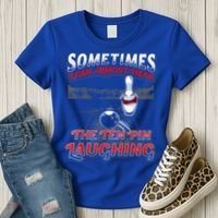 Funny Hear 10 Pin Laughing Gift Funny Bowling Gift Women's T-Shirt thumb 3