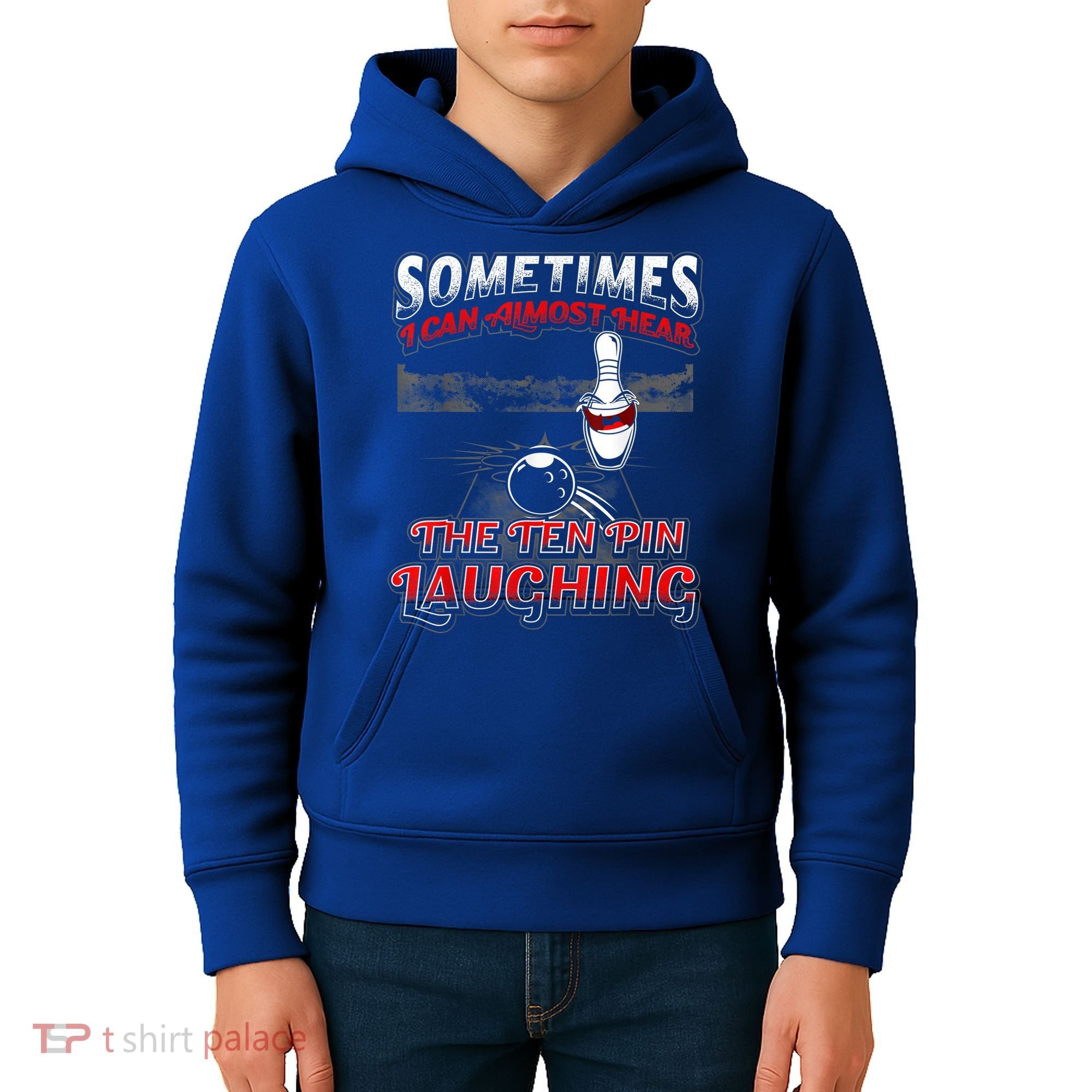 Funny Hear 10 Pin Laughing Gift Funny Bowling Gift Kids Hoodie