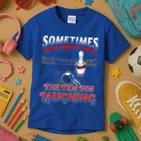 Funny Hear 10 Pin Laughing Gift Funny Bowling Gift Kids T-Shirt thumb 3
