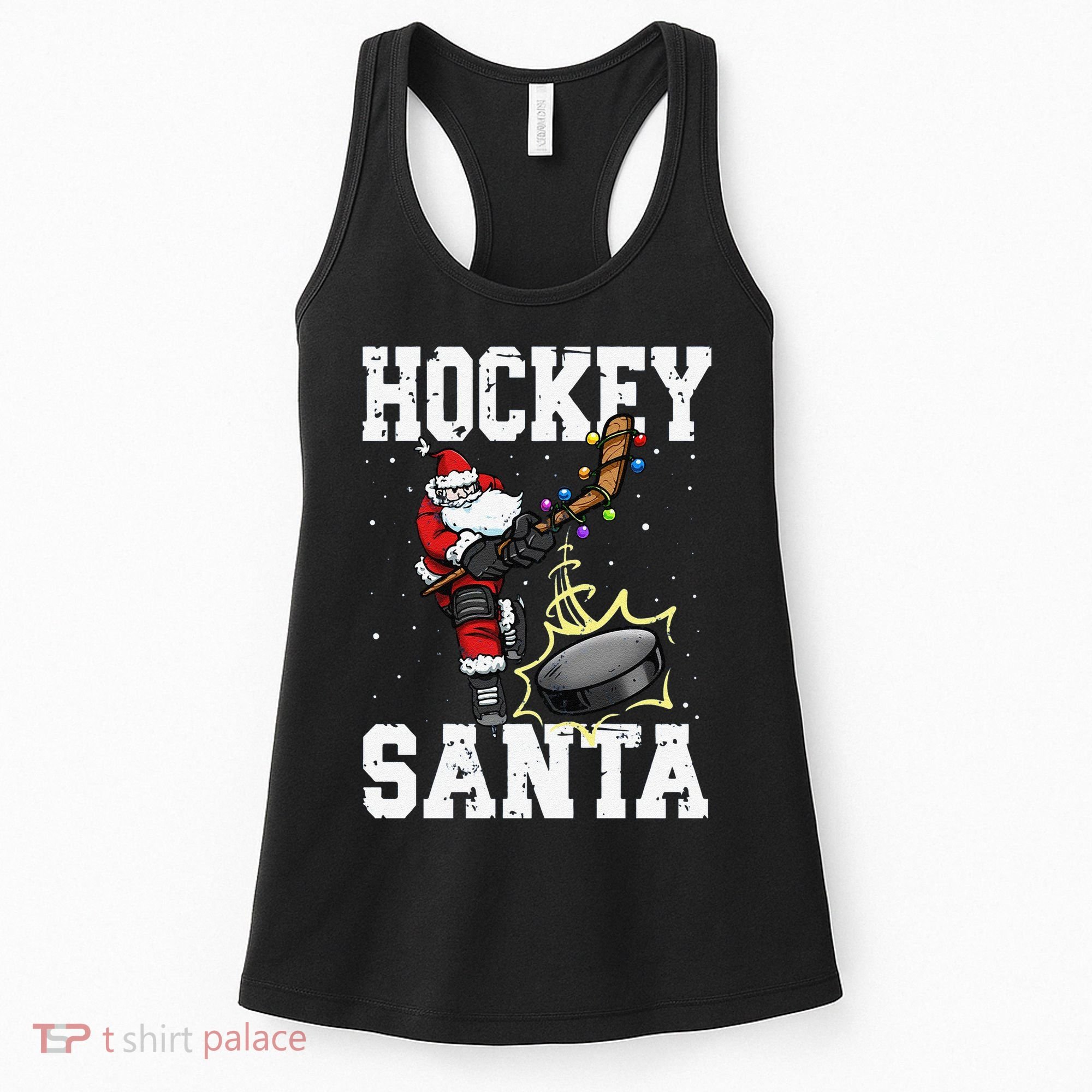 Funny Hockey 812 Santa Hockey Player Christmas Cool Gift Women's Tank Top