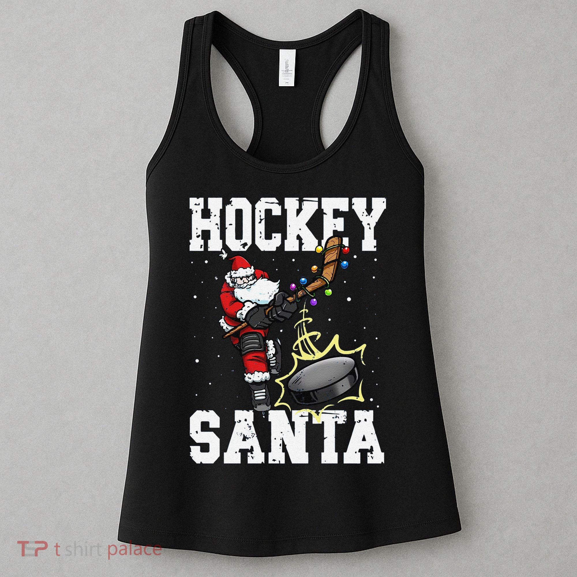 Funny Hockey 812 Santa Hockey Player Christmas Cool Gift Women's Tank Top