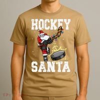 Funny Hockey 812 Santa Hockey Player Christmas Cool Gift T-Shirt thumb 3