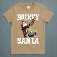 Funny Hockey 812 Santa Hockey Player Christmas Cool Gift T-Shirt thumb 5