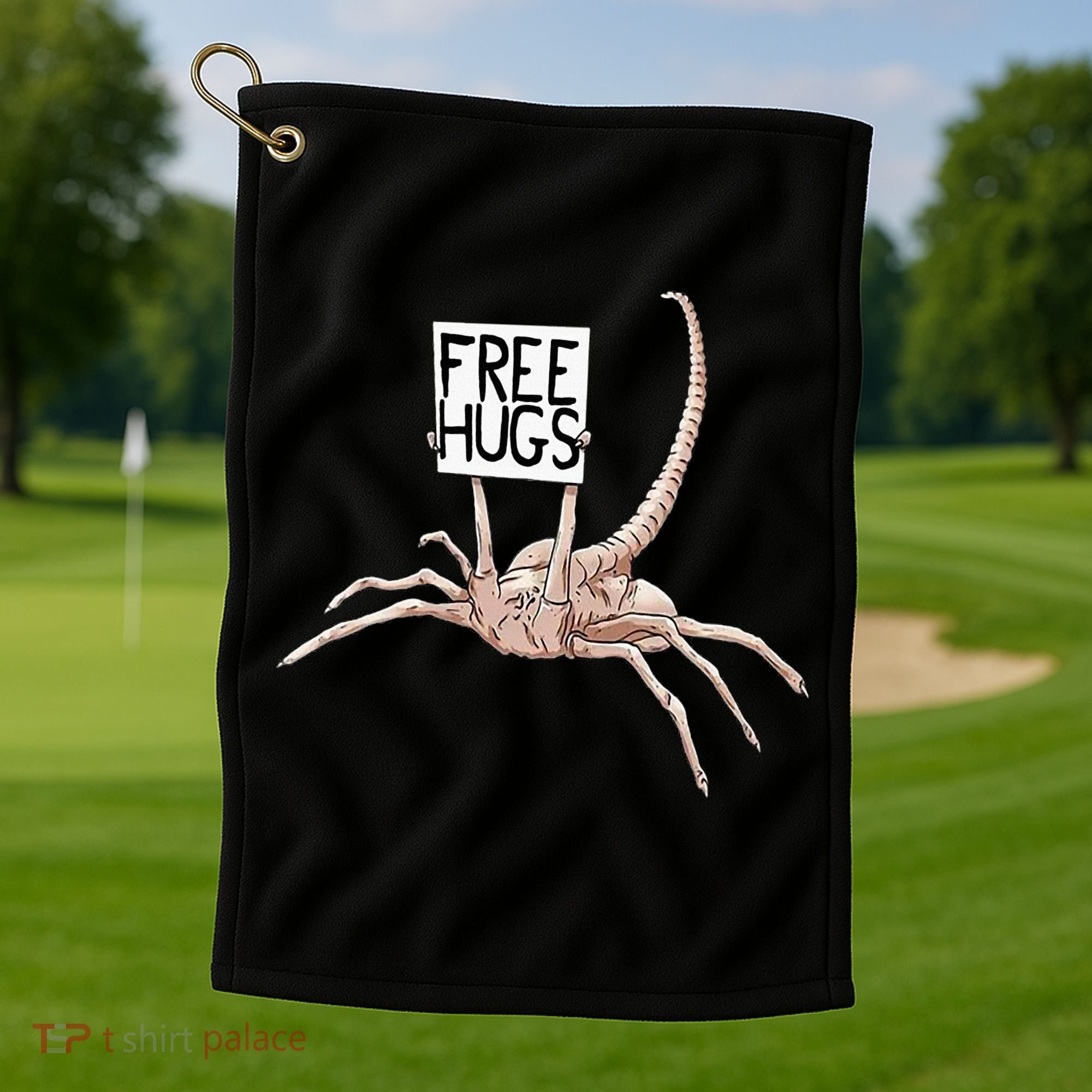 Free Hugs Alien Golf Towel