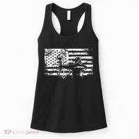 Funny Hunting Archer American Flag Gift Bowhunting Gift For Hunters Men Women's Tank Top thumb 0
