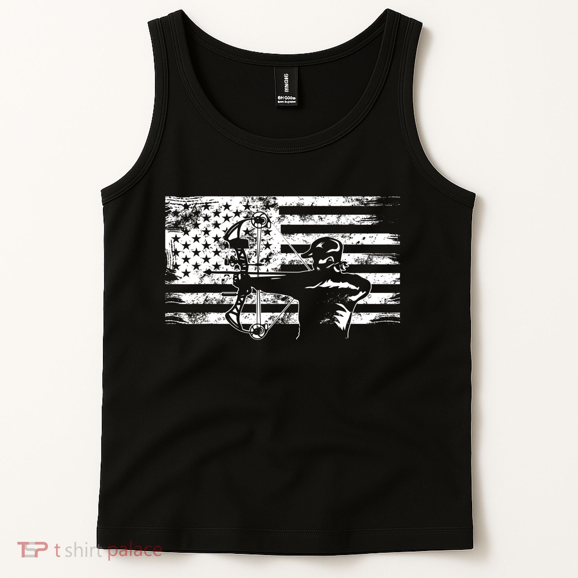 Funny Hunting Archer American Flag Gift Bowhunting Gift For Hunters Men Tank Top