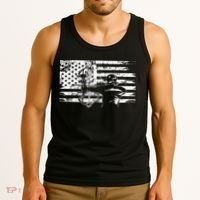 Funny Hunting Archer American Flag Gift Bowhunting Gift For Hunters Men Tank Top thumb 3