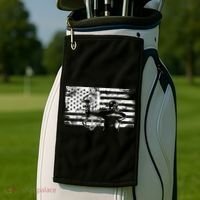 Funny Hunting Archer American Flag Gift Bowhunting Gift For Hunters Men Golf Towel thumb 2