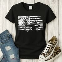 Funny Hunting Archer American Flag Gift Bowhunting Gift For Hunters Men Women's T-Shirt thumb 3