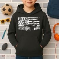 Funny Hunting Archer American Flag Gift Bowhunting Gift For Hunters Men Kids Hoodie thumb 2