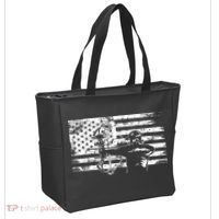 Funny Hunting Archer American Flag Gift Bowhunting Gift For Hunters Men Tote Bag thumb 2
