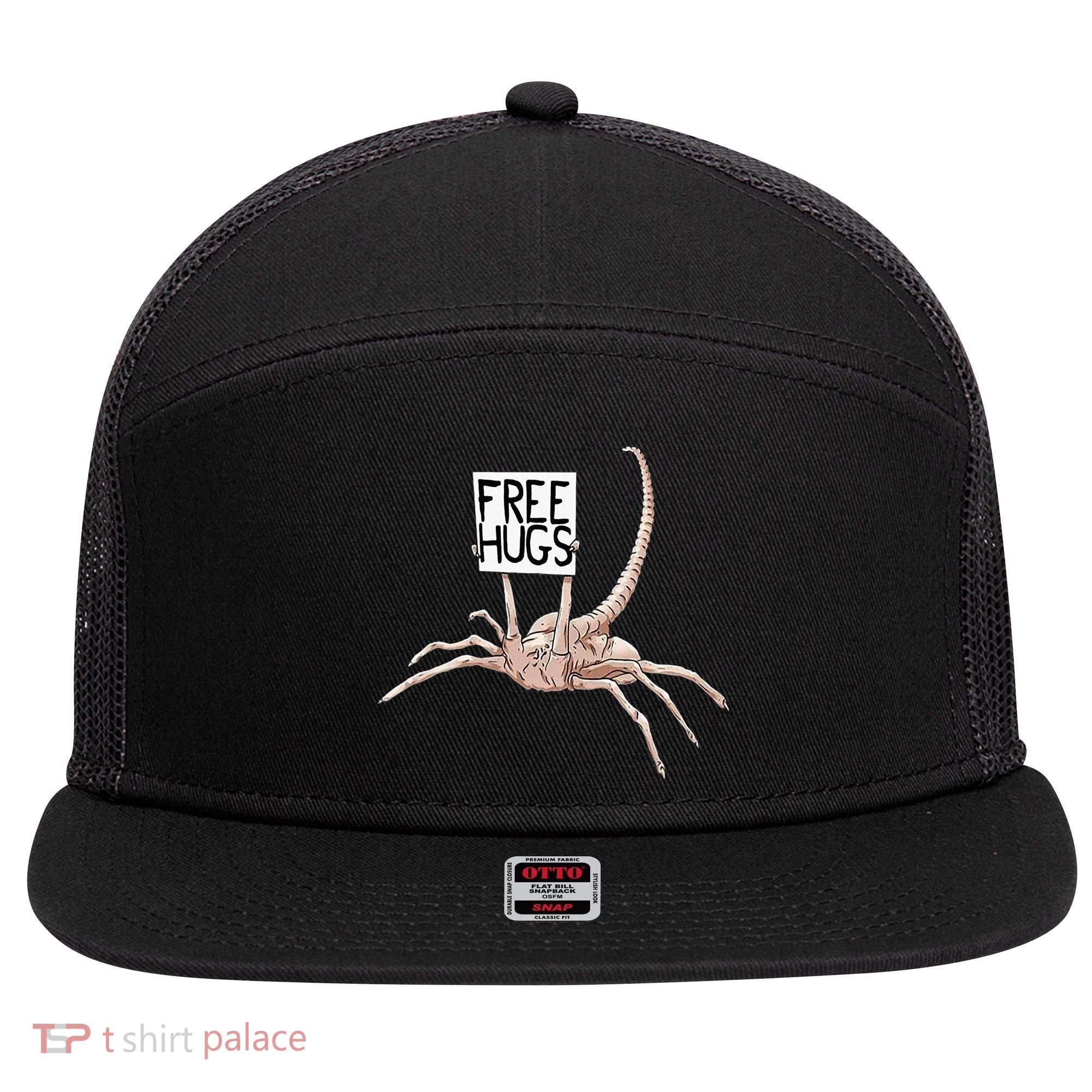 Free Hugs Alien 7 Panel Mesh Trucker Snapback Hat