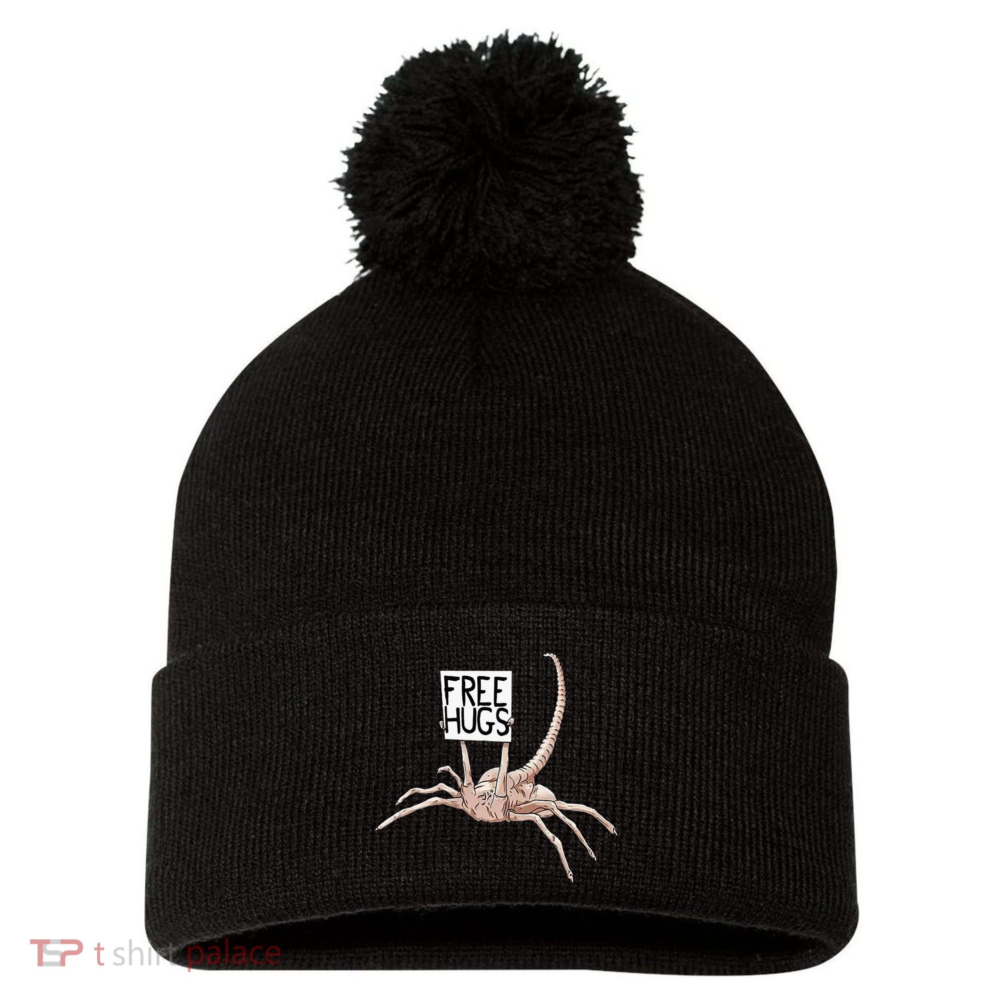 Free Hugs Alien Pom Pom 12in Knit Beanie