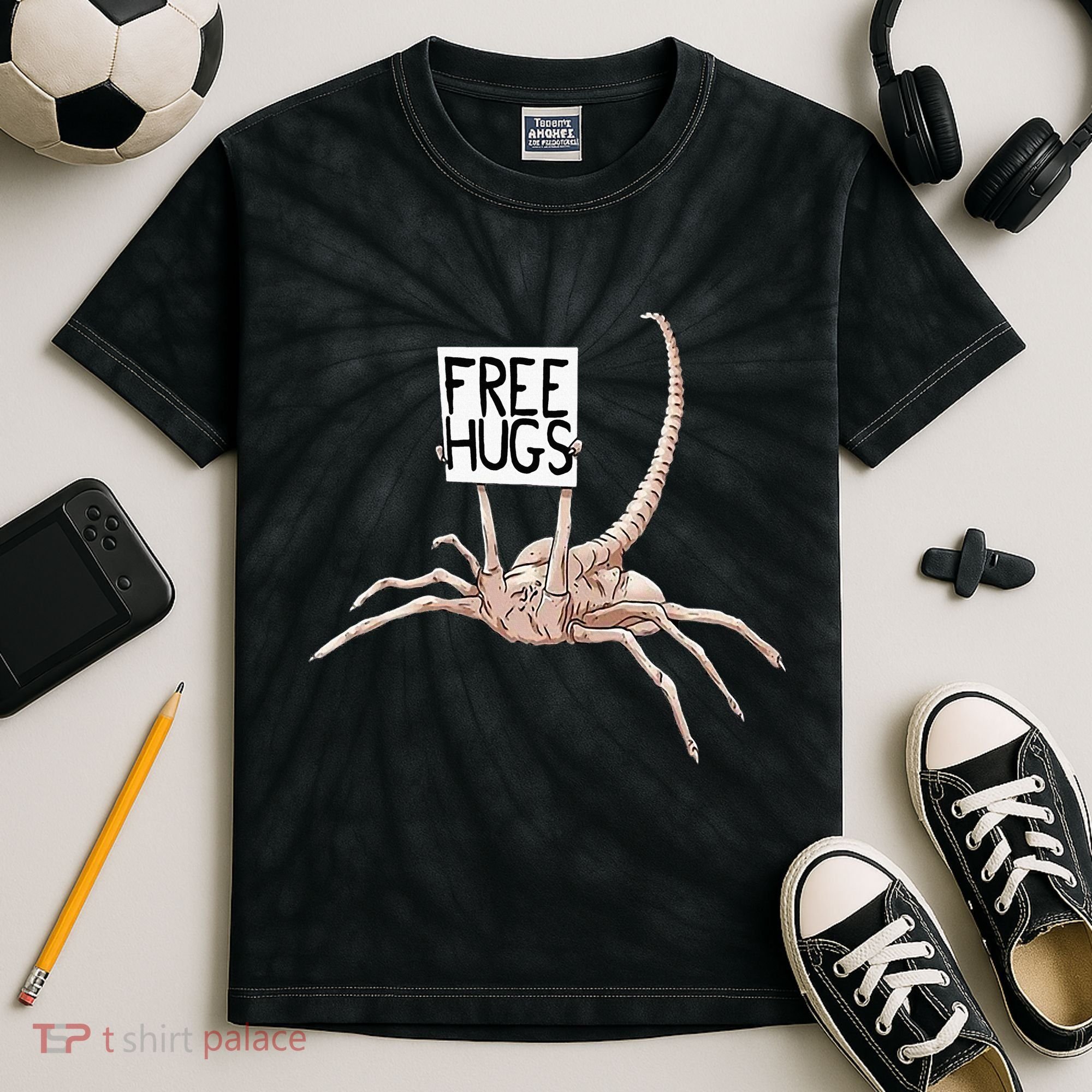 Free Hugs Alien Kids Tie-Dye T-Shirt