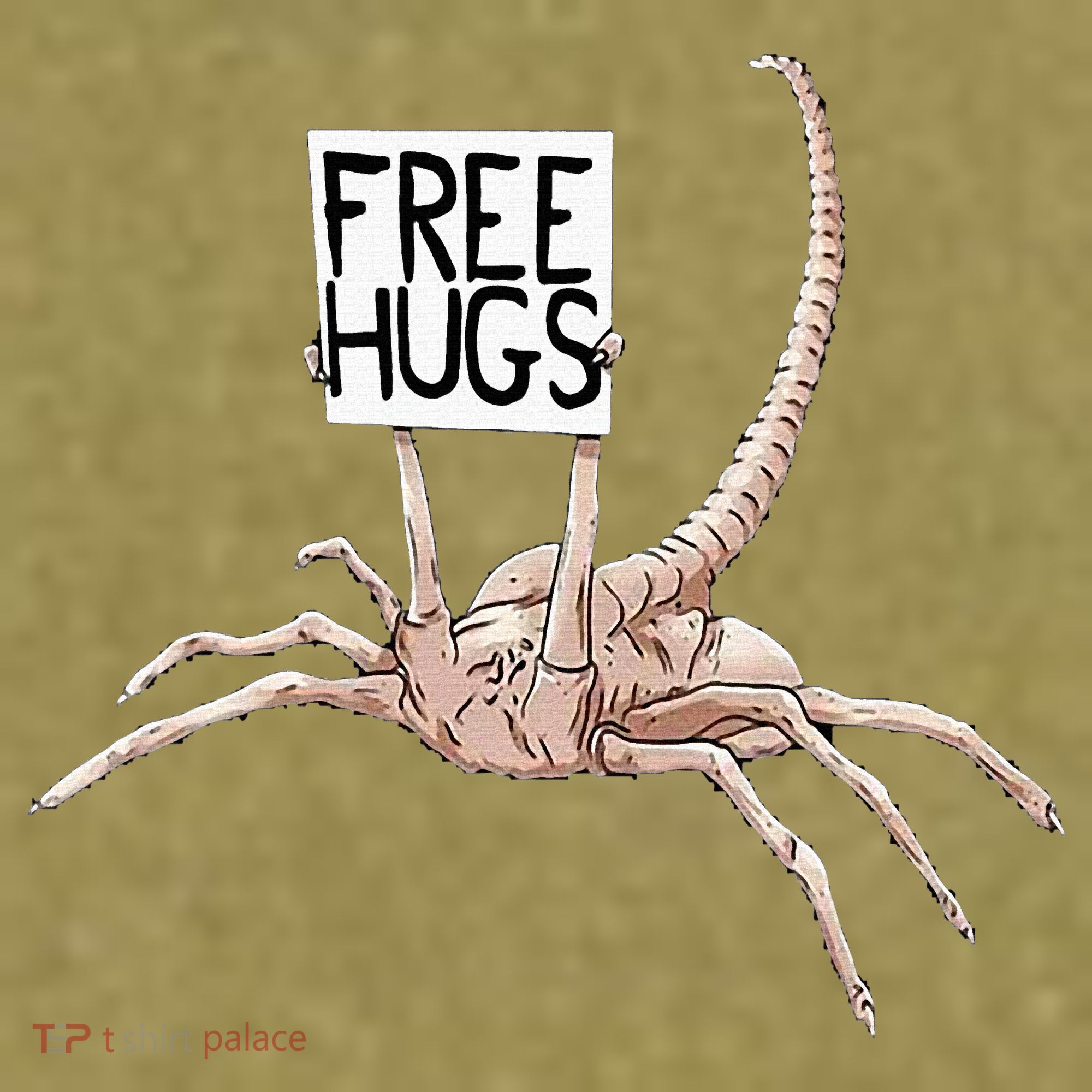 Free Hugs Alien Garment-Dyed Women's Muscle Tee