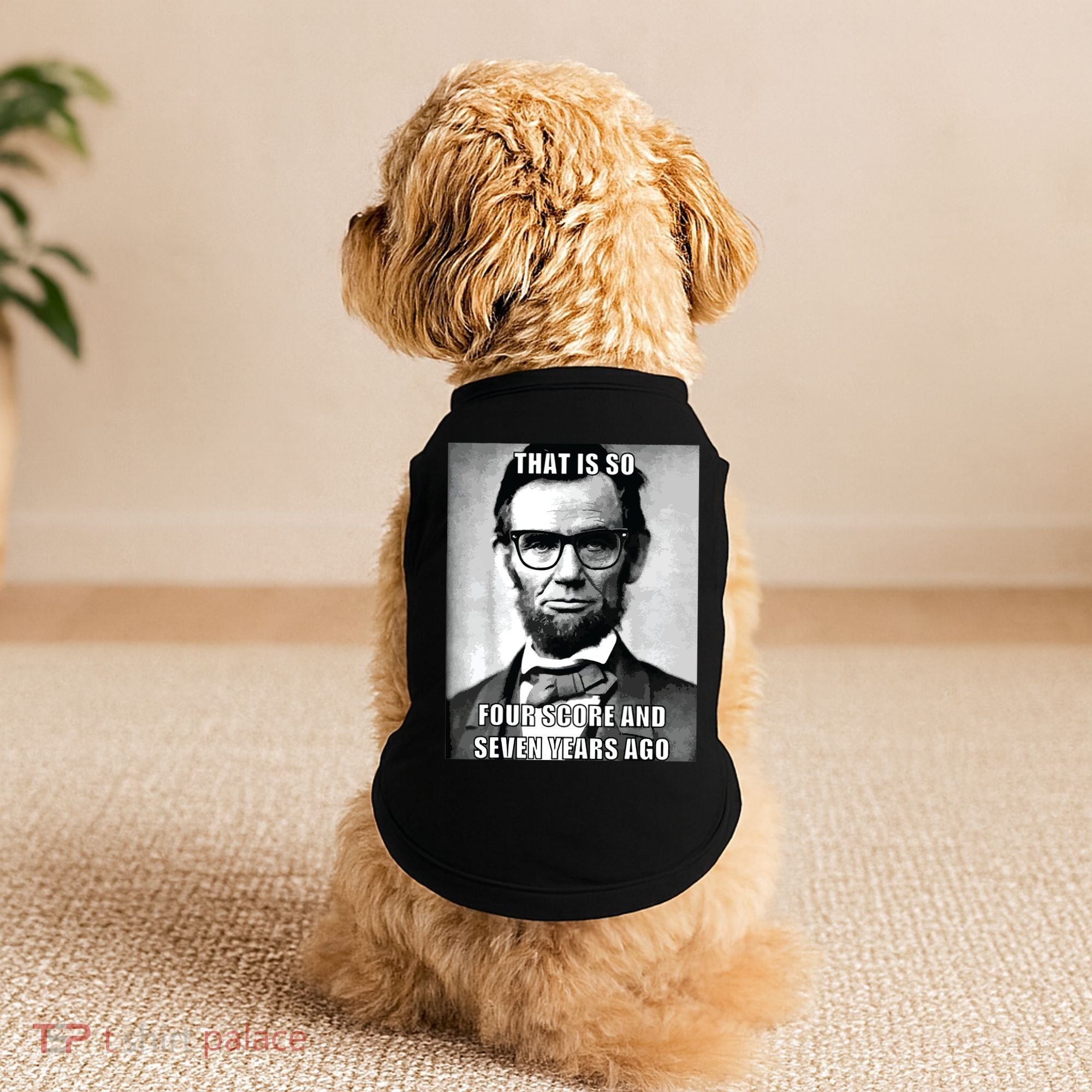 Funny Hipster Abraham Lincoln Doggie Tank