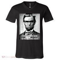 Funny Hipster Abraham Lincoln V-Neck T-Shirt thumb 0