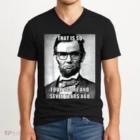 Funny Hipster Abraham Lincoln V-Neck T-Shirt thumb 2