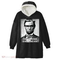 Funny Hipster Abraham Lincoln Hooded Wearable Blanket thumb 0
