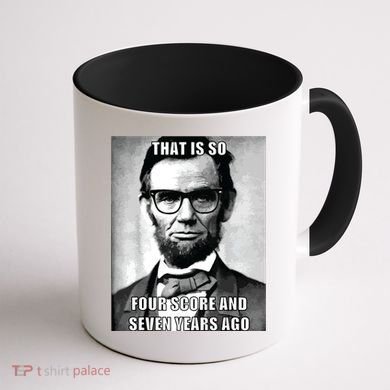 Funny Hipster Abraham Lincoln Coffee Mug back