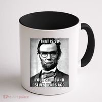 Funny Hipster Abraham Lincoln Coffee Mug thumb 1