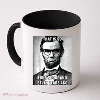 Funny Hipster Abraham Lincoln Coffee Mug thumb 0