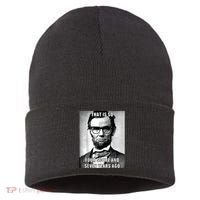 Funny Hipster Abraham Lincoln Sustainable Knit Beanie thumb 0