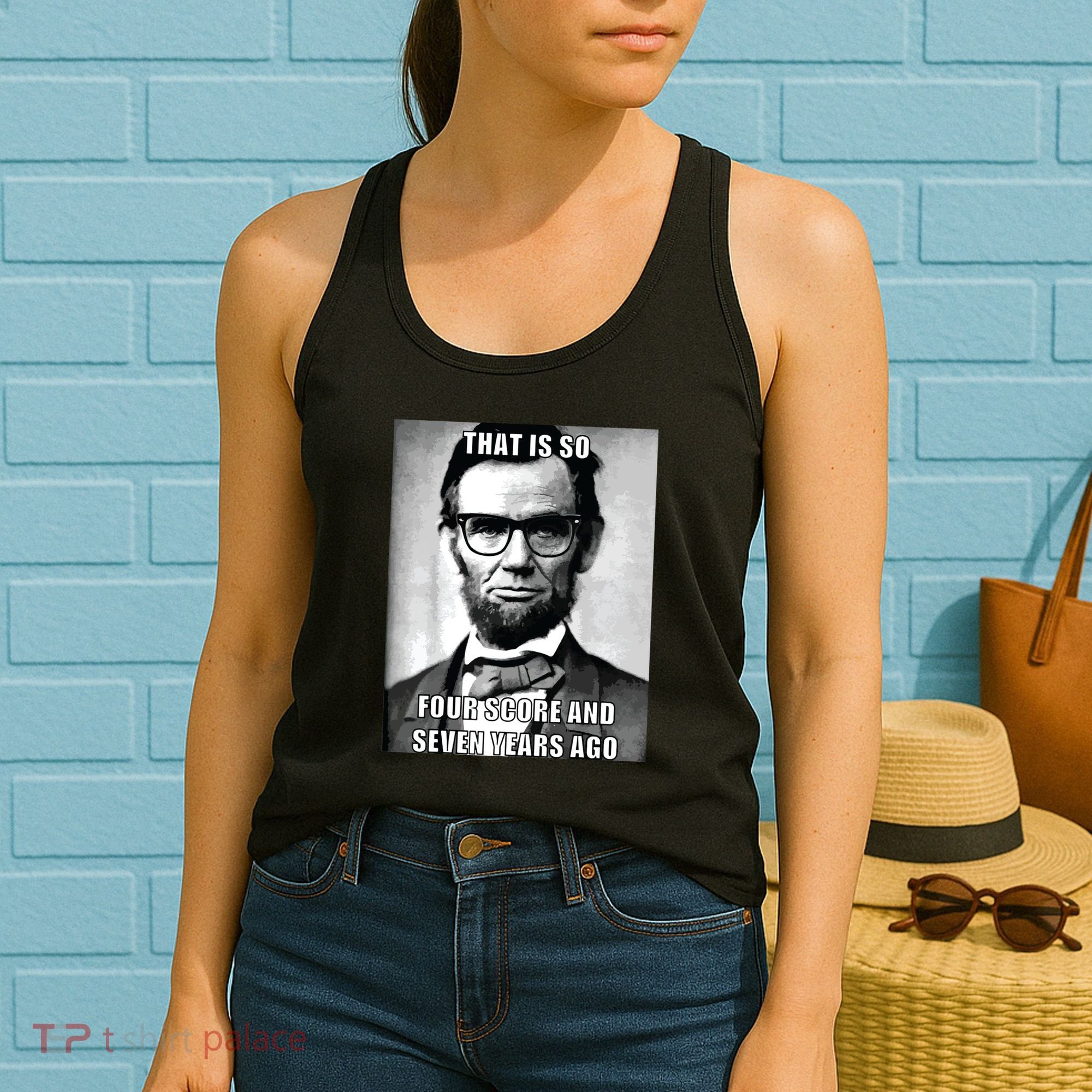 Funny Hipster Abraham Lincoln Women's Tank Top