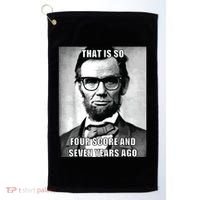 Funny Hipster Abraham Lincoln Golf Towel thumb 0