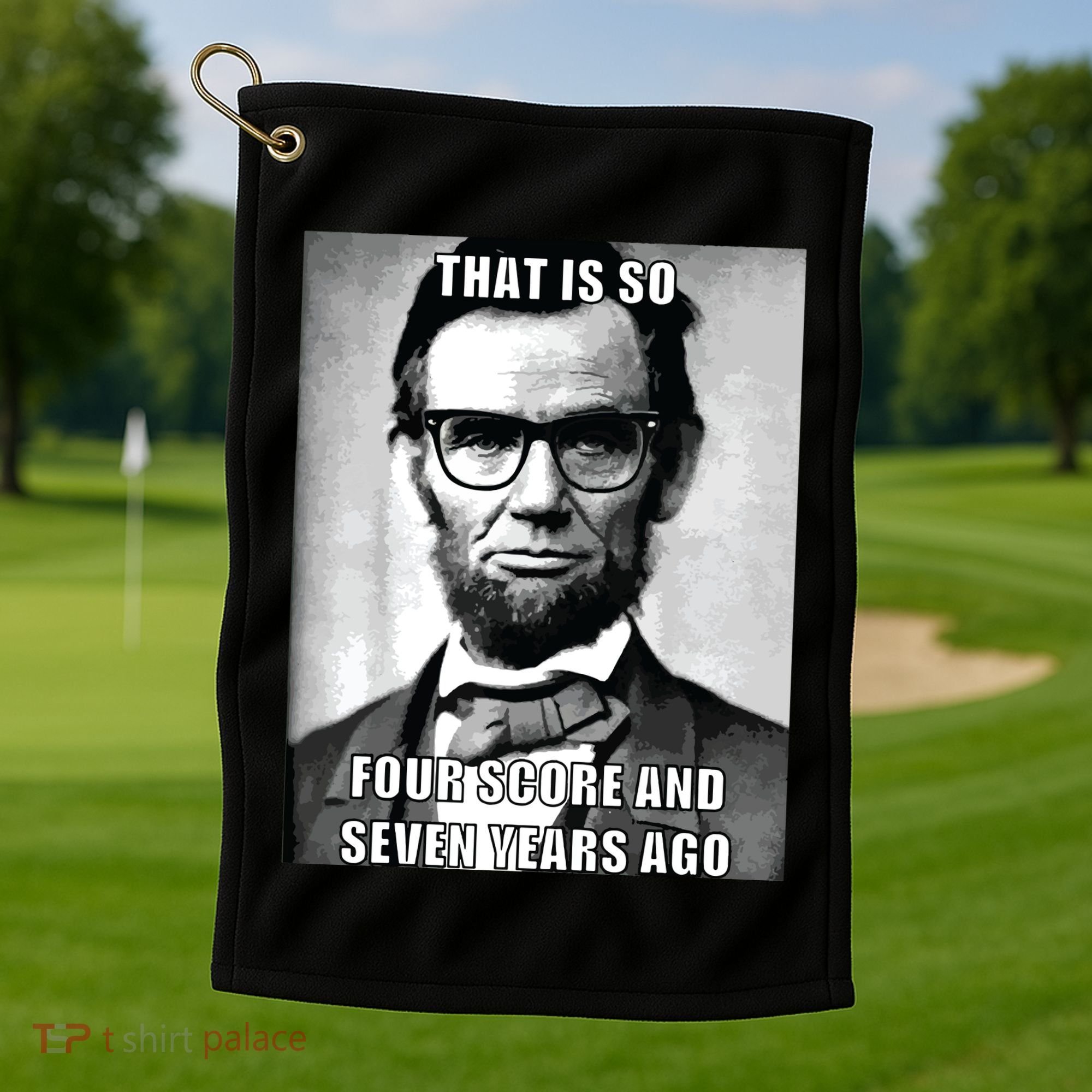 Funny Hipster Abraham Lincoln Golf Towel