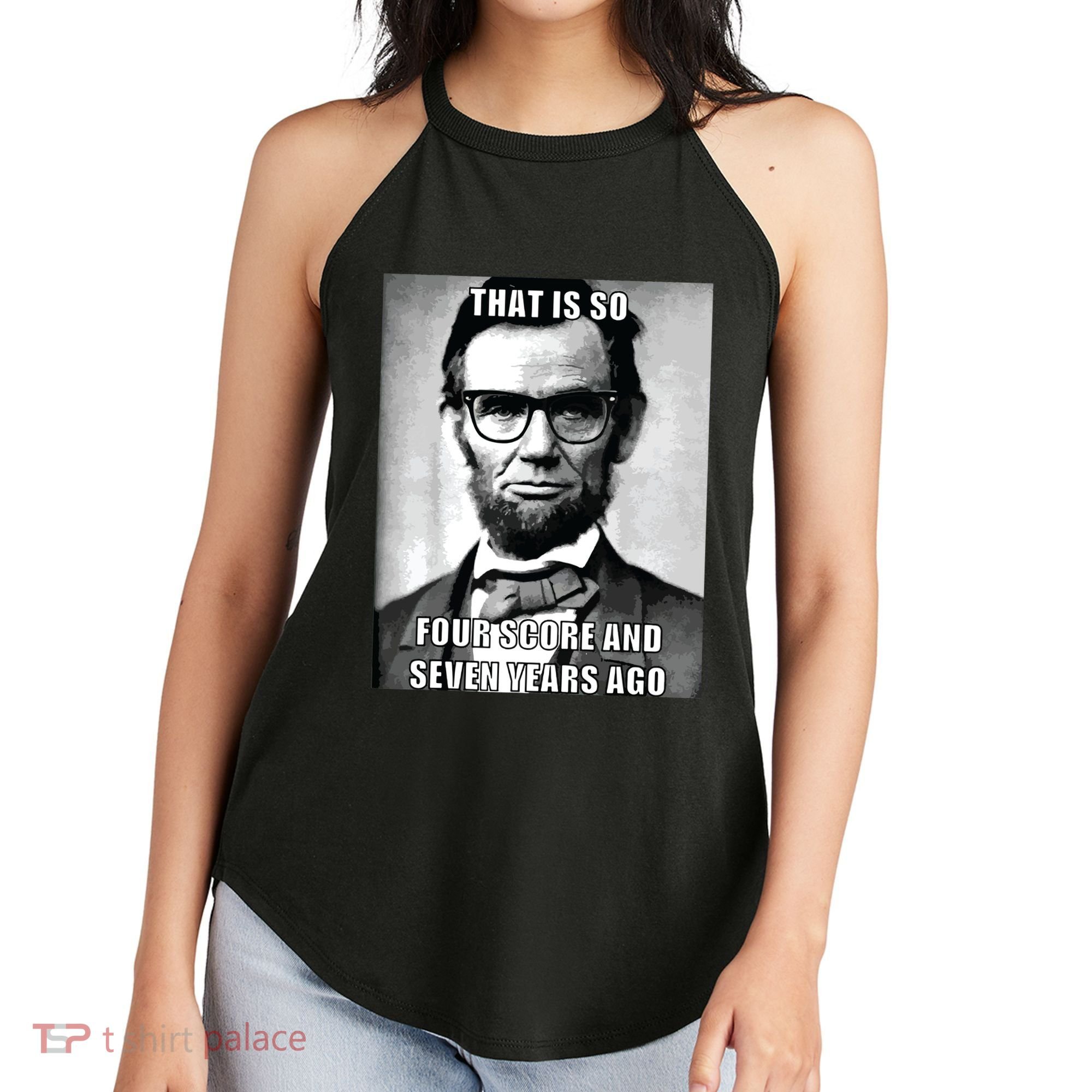 Funny Hipster Abraham Lincoln Women's Perfect Tri Rocker Tank