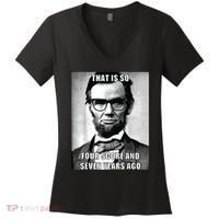 Funny Hipster Abraham Lincoln Women's V-Neck T-Shirt thumb 0