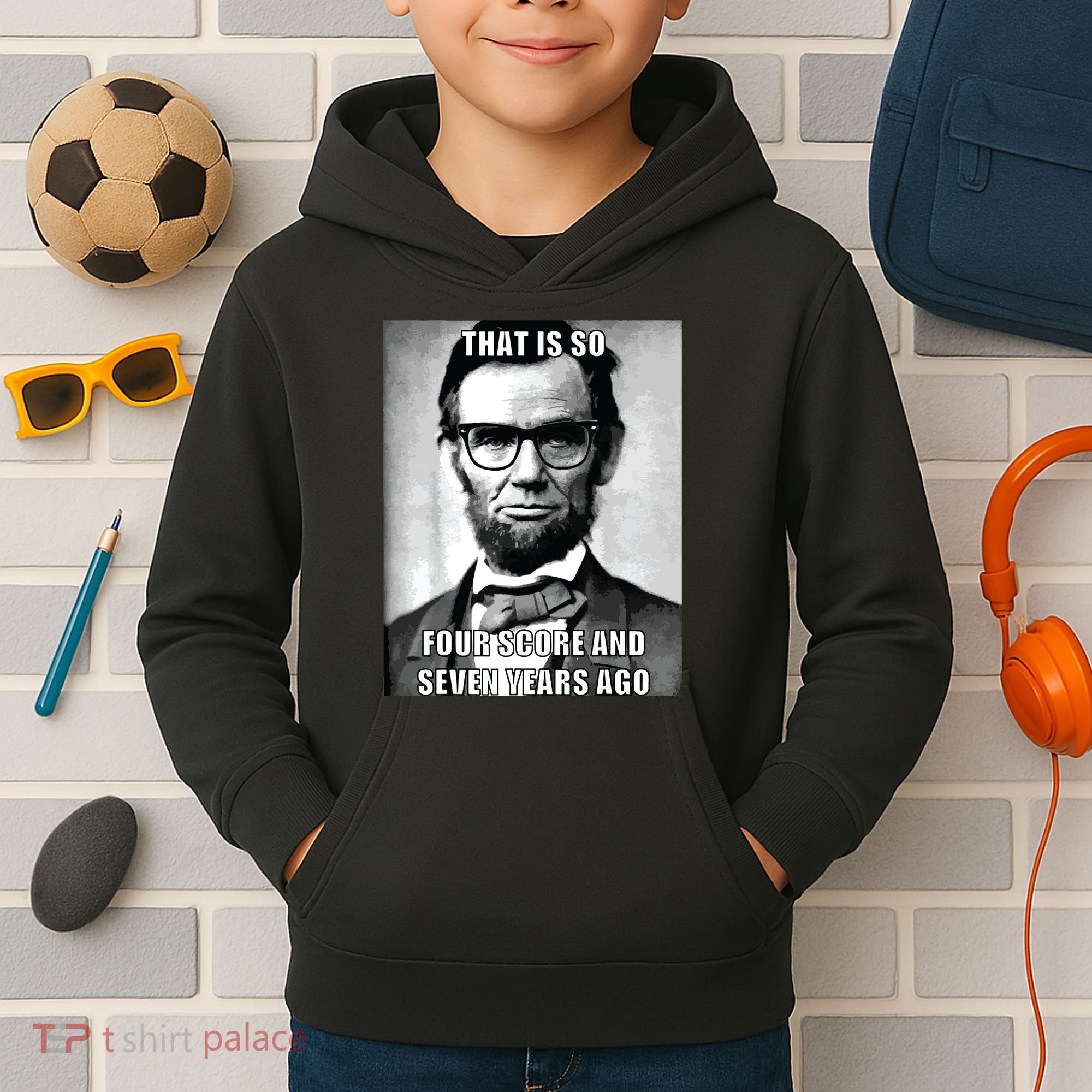 Funny Hipster Abraham Lincoln Kids Hoodie