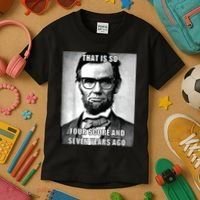 Funny Hipster Abraham Lincoln Kids T-Shirt thumb 3