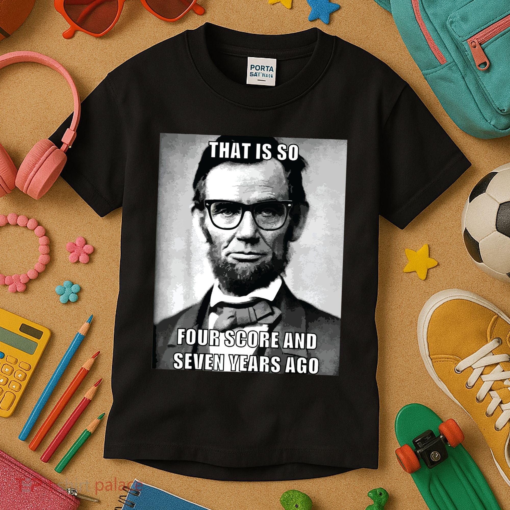 Funny Hipster Abraham Lincoln Kids T-Shirt