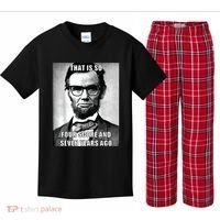 Funny Hipster Abraham Lincoln Kids Plaid Pajama Set thumb 0