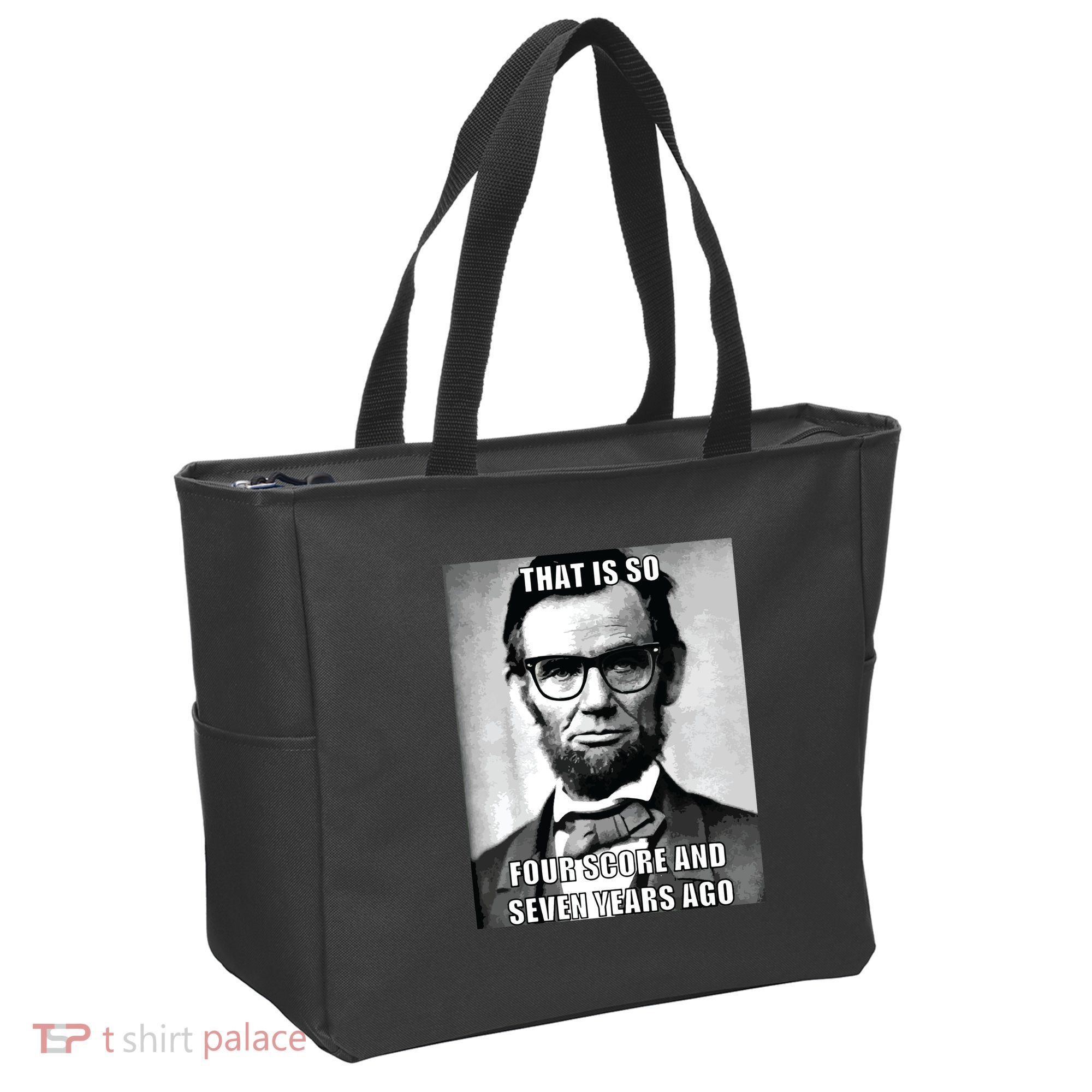Funny Hipster Abraham Lincoln Tote Bag