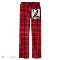 Funny Hipster Abraham Lincoln Men's Flannel Plaid Pajama Pants thumb 0