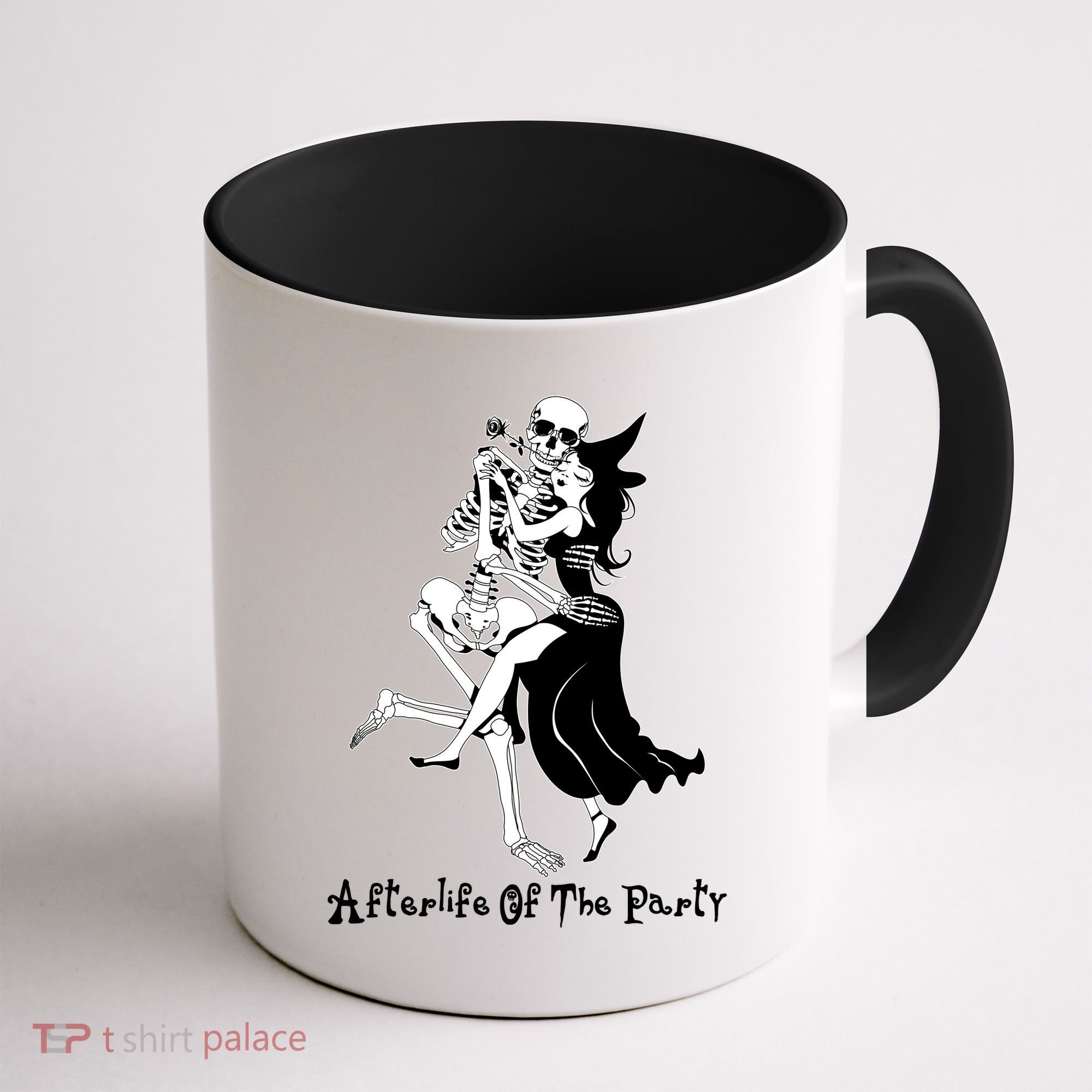 Funny Halloween Afterlife Of The Party Skeleton And Witch Coffee Mug