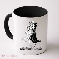 Funny Halloween Afterlife Of The Party Skeleton And Witch Coffee Mug thumb 0